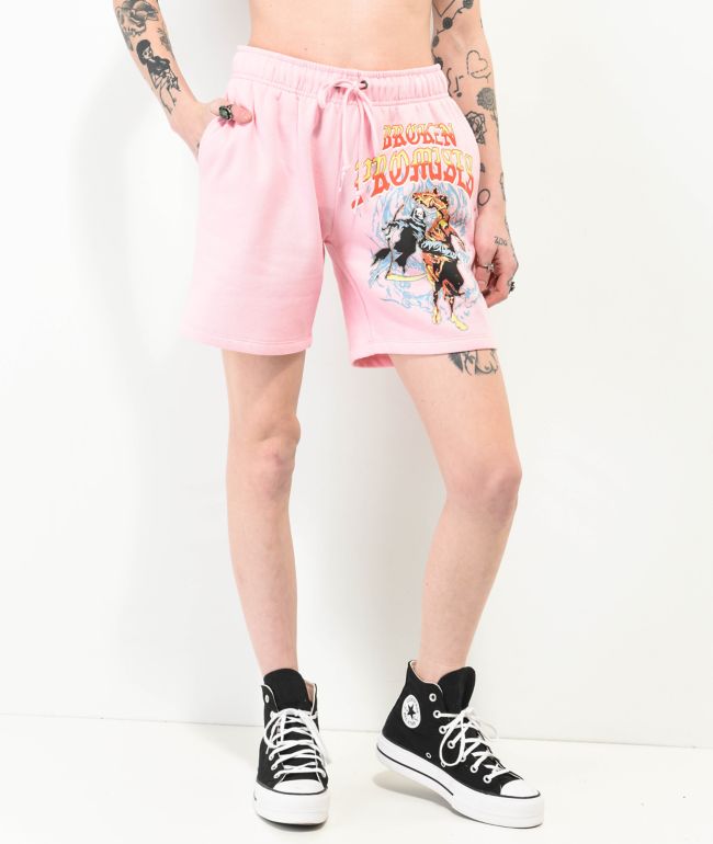 Broken Promises Stallion Pink Sweat Shorts