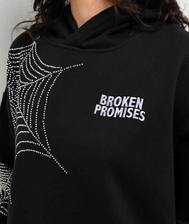 Broken Promises Stoned Web Black Hoodie - thumbnail 3