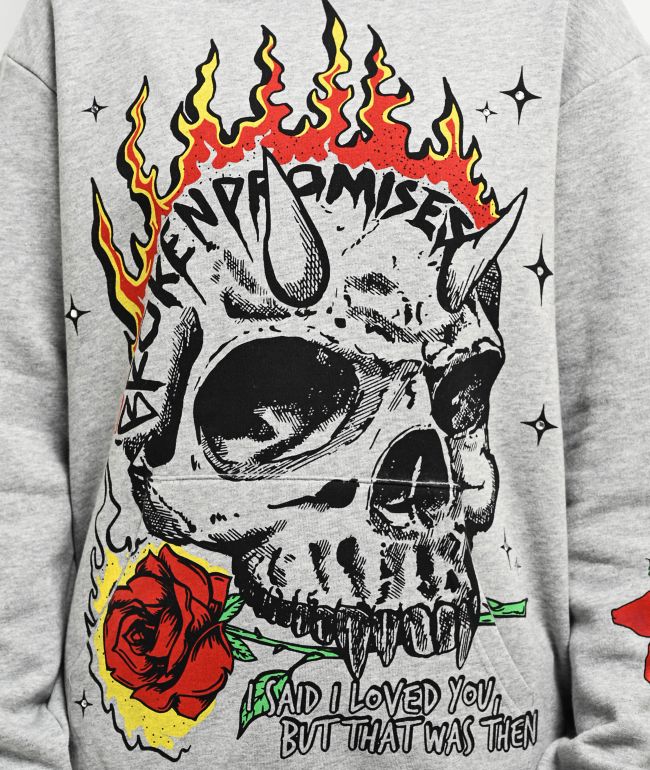 Broken Promises That Was Then Grey Hoodie - thumbnail 3