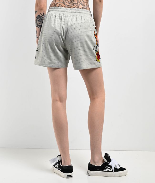 Broken Promises That Was Then Grey Mesh Shorts - thumbnail 2