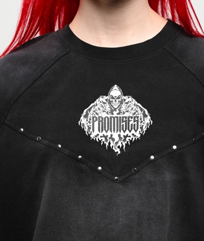 Broken Promises Thunderheart Black Wash T-Shirt - thumbnail 3