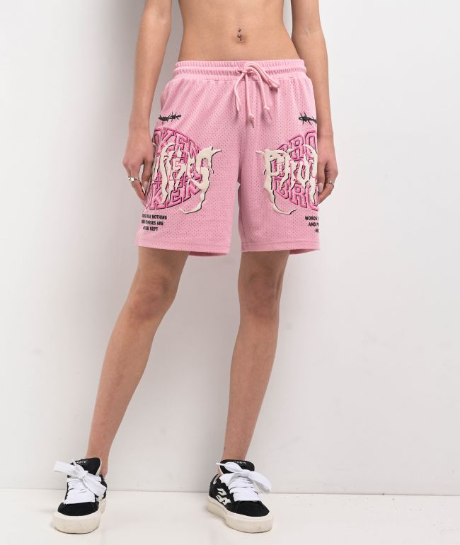 Broken Promises Underworld Pink Mesh Shorts