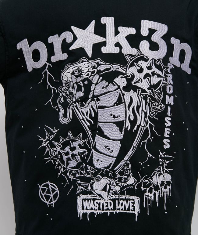 Broken Promises Wasted Love Black Work Jacket - thumbnail 3