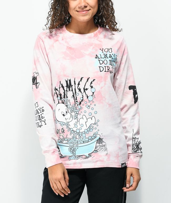 Broken Promises x Casper Do Me Dirty Pink Tie Dye Long Sleeve T-Shirt