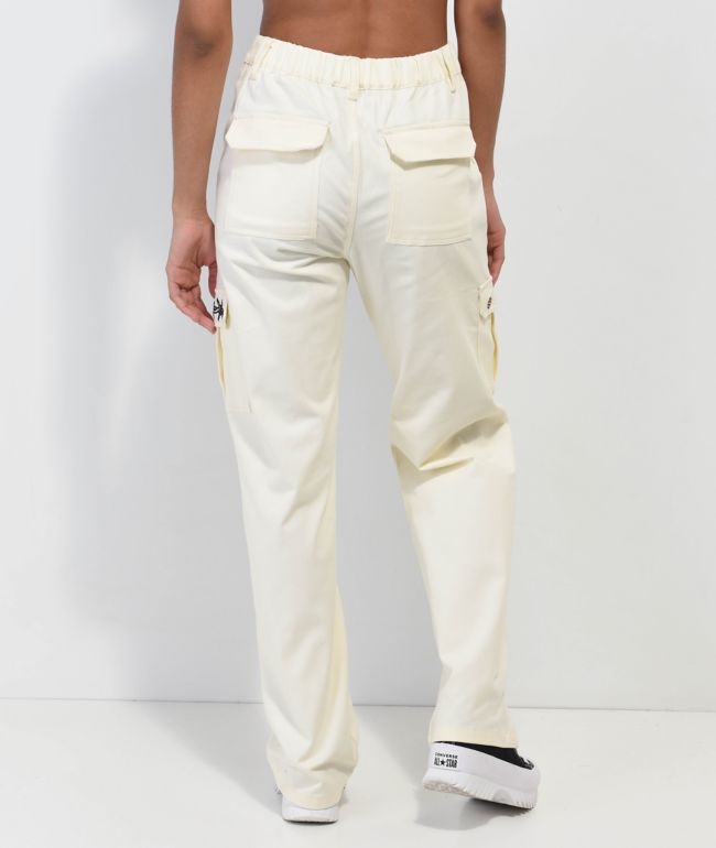 Broken Promises x Happy Bunny Focus On Me White Cargo Pants - thumbnail 2