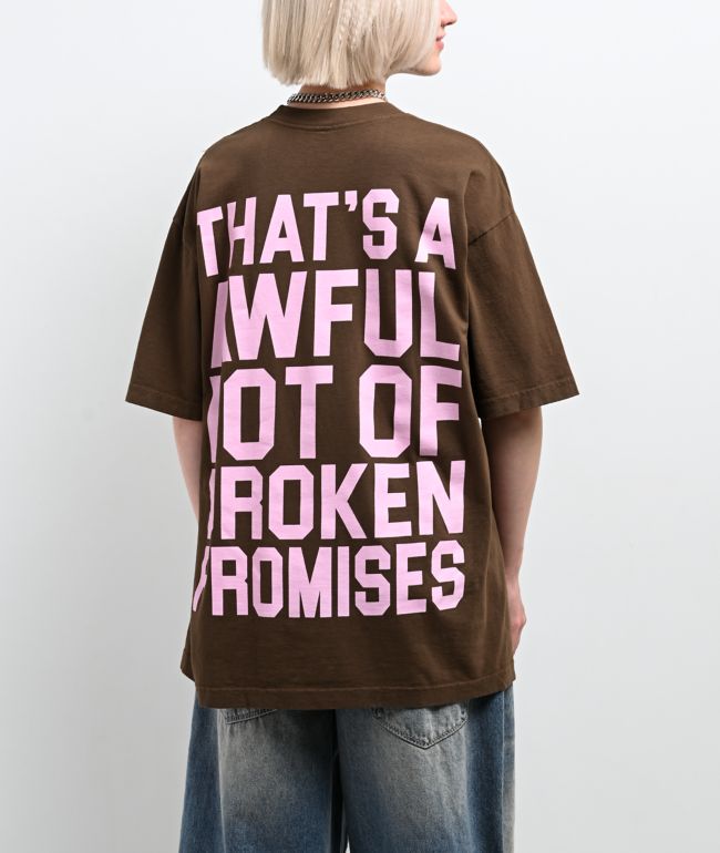 Broken Promises x That's A Awful Lot Of Cough Syrup Classic Brown T-Shirt