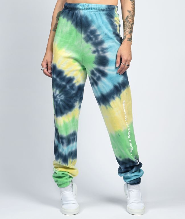 By Samii Ryan Growth Blue & Green Tie Dye Jogger Sweatpants