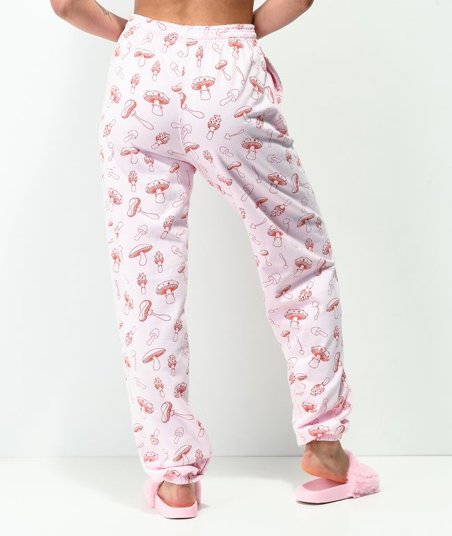 By Samii Ryan Shrooms All Over Print Pink Sweatpants - thumbnail 2