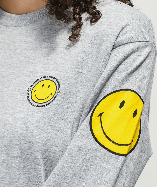 By Samii Ryan x Smiley Grey Long Sleeve T-Shirt - thumbnail 2