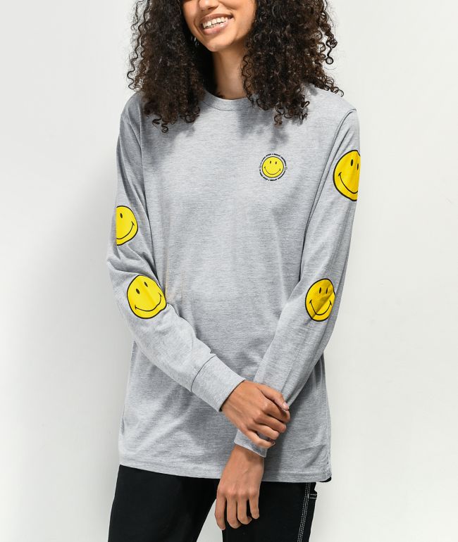 By Samii Ryan x Smiley Grey Long Sleeve T-Shirt