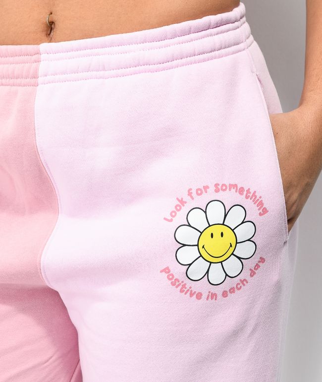 By Samii Ryan x Smiley Positive Pink Colorblock Sweatpants - thumbnail 3