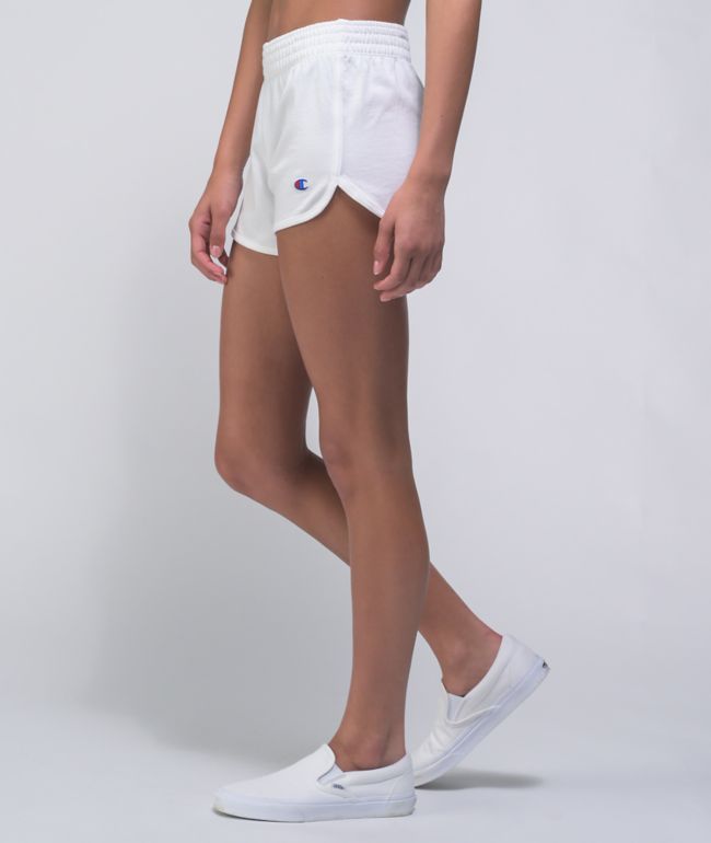 Champion Reverse Weave Side Split White Gym Shorts - thumbnail 3