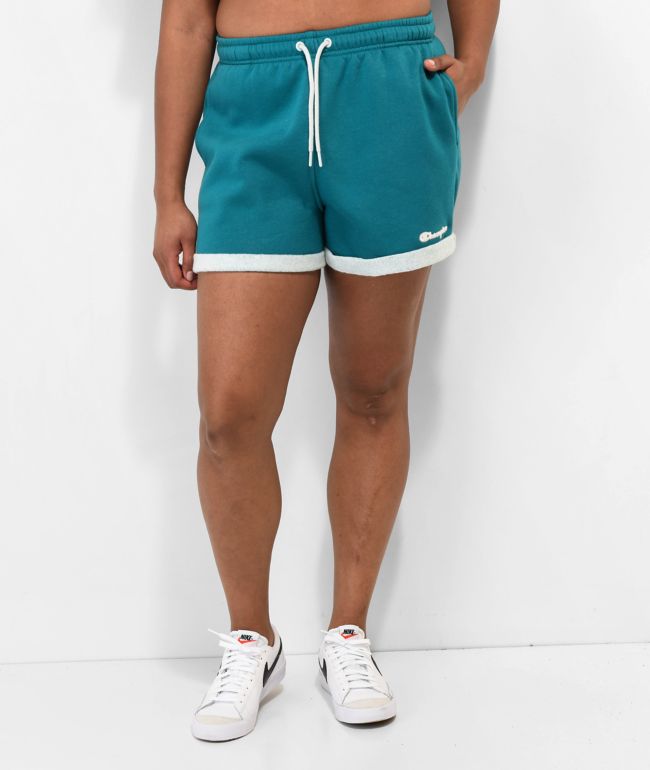 Champion Two Tone Green Sweat Shorts - thumbnail 3