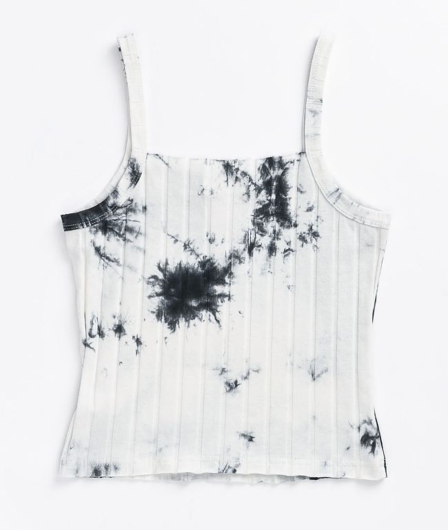 Chance Square Neck Grey Tie Dye Tank Top - thumbnail 2