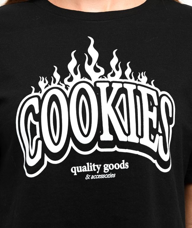Cookies Flame Black Crop T-Shirt - thumbnail 3