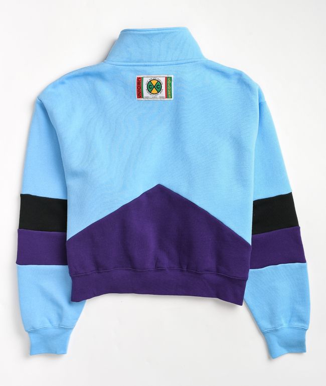 Cross Colours Blue Colorblock Fleece Track Jacket - thumbnail 2