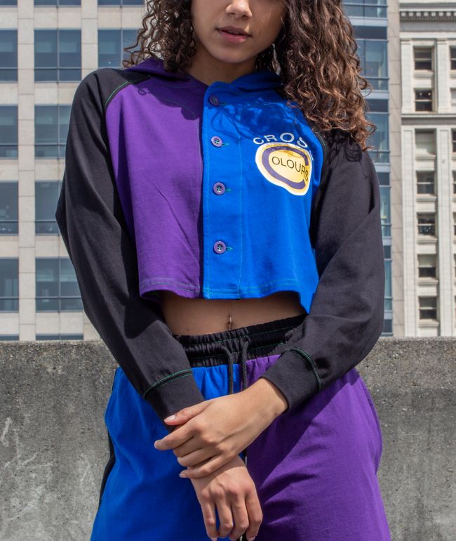 Cross Colours Colorblock Hooded Baseball Jersey - thumbnail 3