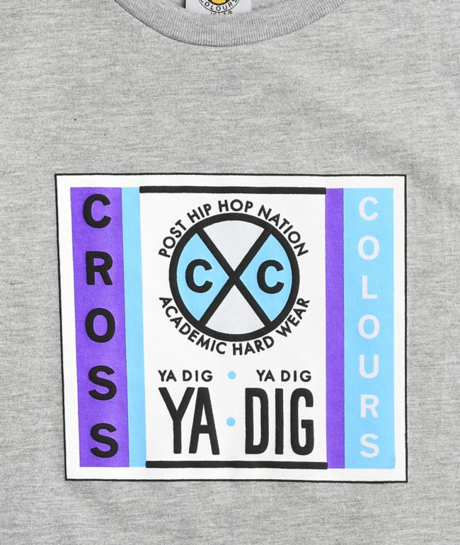 Cross Colours Puff Label Logo Grey T-Shirt - thumbnail 2