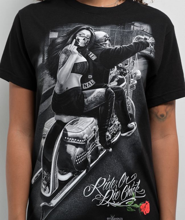 DGA Ride Or Die Chick Black T-Shirt - thumbnail 3