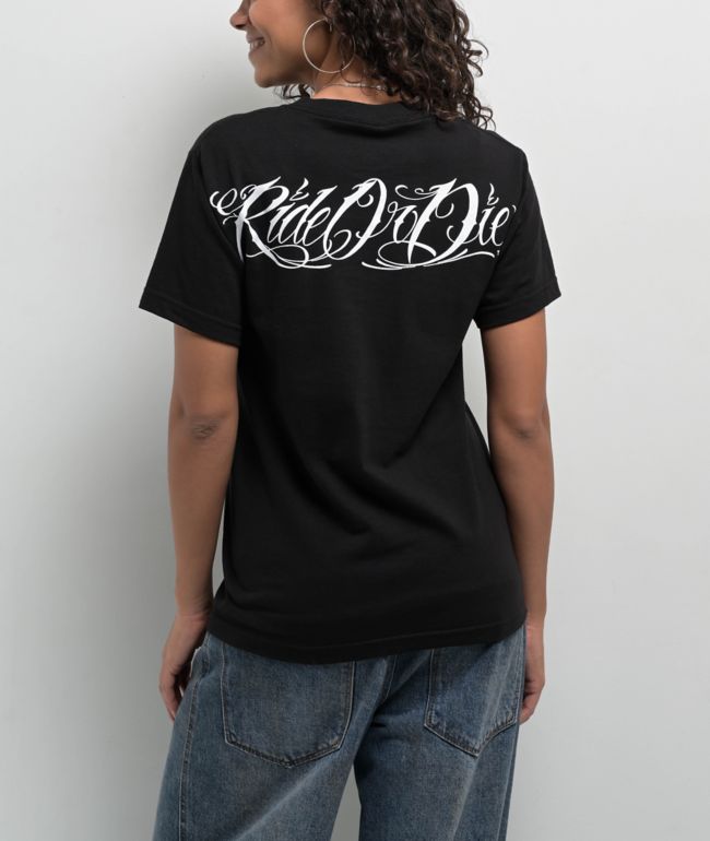 DGA Ride Or Die Chick Black T-Shirt - thumbnail 2