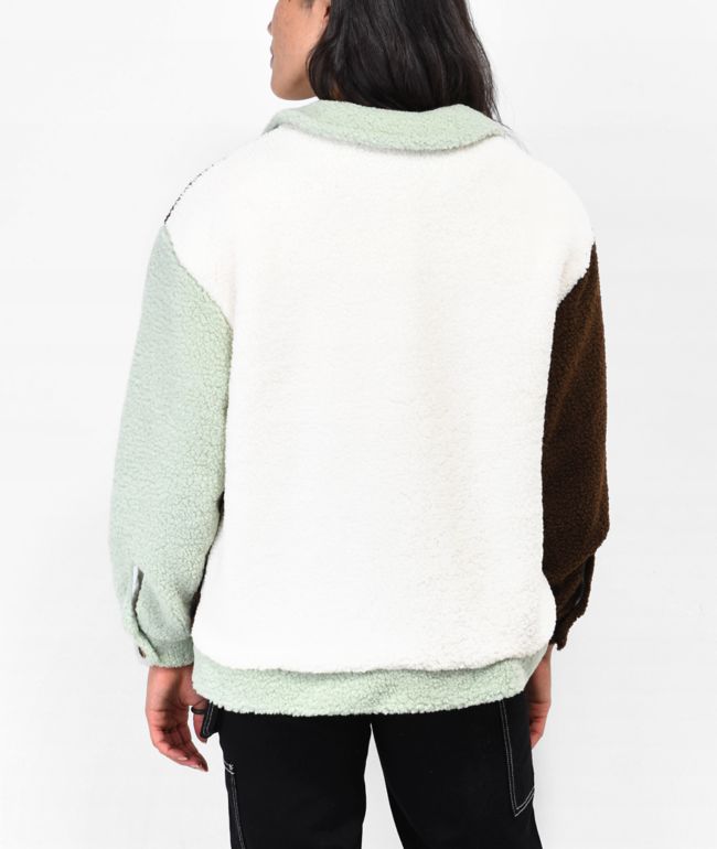 Daisy Street Colorblock Borg Jacket - thumbnail 2
