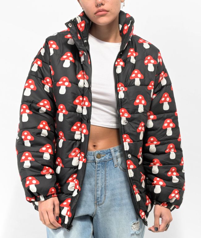 Daisy Street Mushroom Black Puffer Jacket - thumbnail 3