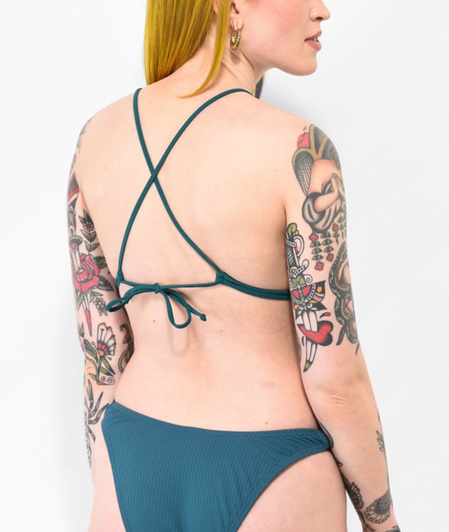Damsel Amanda Green Triangle Bikini Top - thumbnail 2