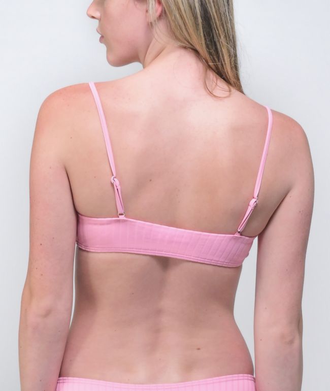 Damsel Bon Super Rib Pink Bralette Bikini Top - thumbnail 2