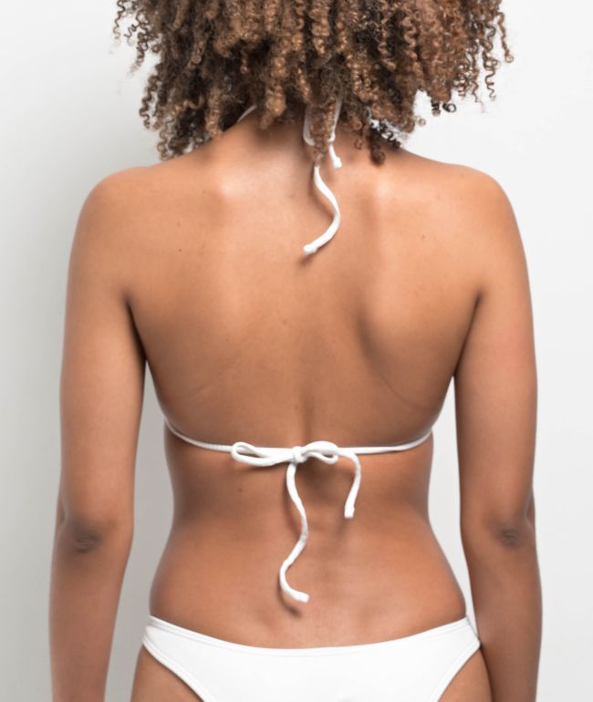 Damsel Chanel Heart Rib White Triangle Bikini Top - thumbnail 2