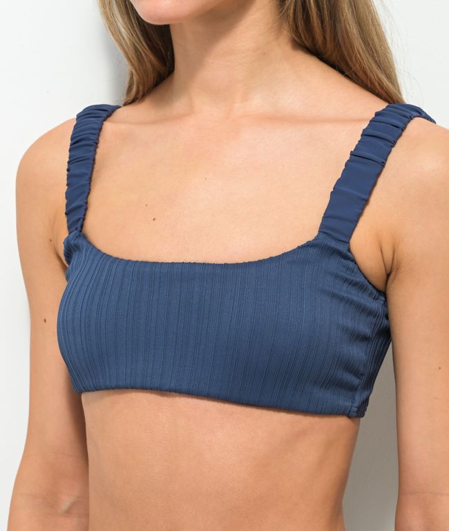 Damsel Denim Scrunchie Rib Bandeau Bikini Top - thumbnail 3