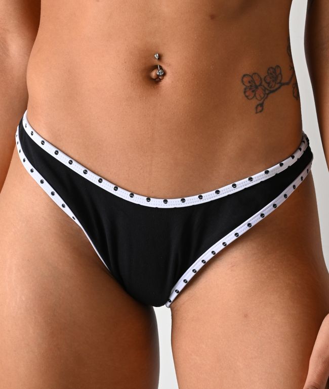 Damsel Lena Black Polka Dot High Leg Bikini Bottom - thumbnail 3