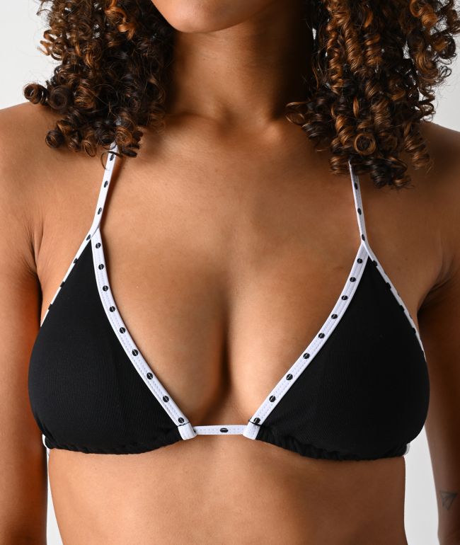 Damsel Lena Black Polka Dot Triangle Bikini Top - thumbnail 3