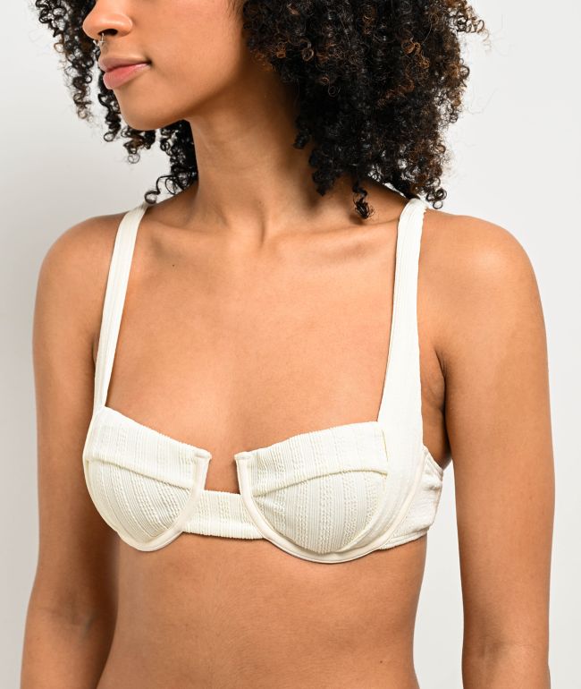 Damsel Lily Pucker Vanilla Underwire Bikini Top - thumbnail 3