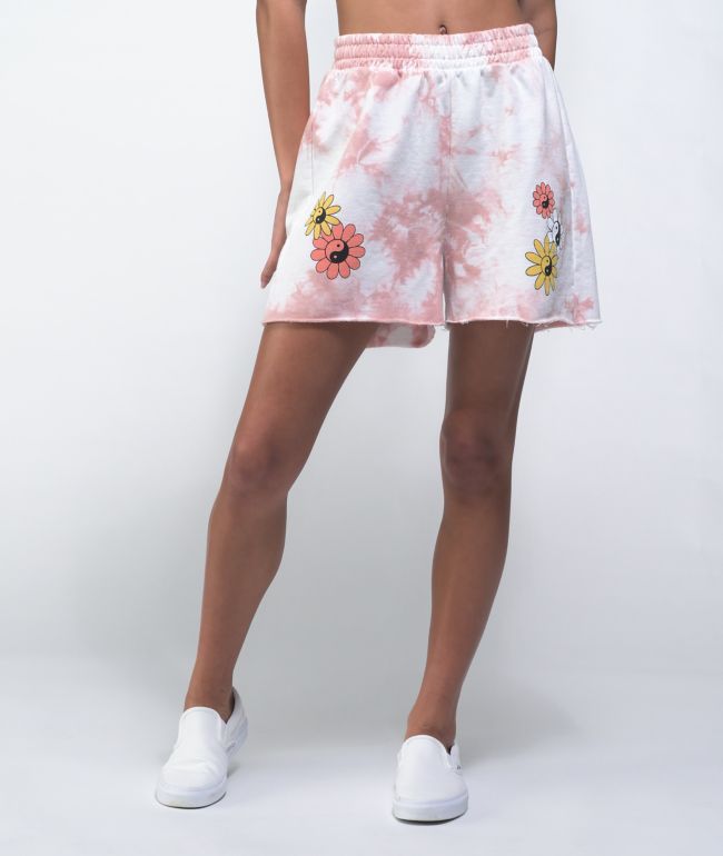 Desert Dreamer Yin Yang Pink Tie Dye Sweat Shorts