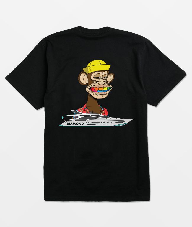 Diamond Supply Co. x Ape Rainbow Grill Black T-Shirt