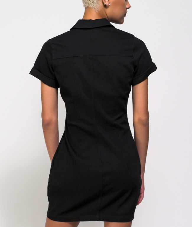 Dickies Cuffed Black Worker Dress - thumbnail 2