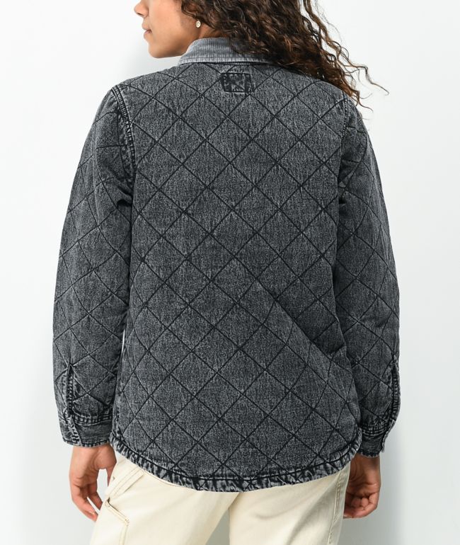 Dickies Quilted Washed Black Chore Jacket - thumbnail 2