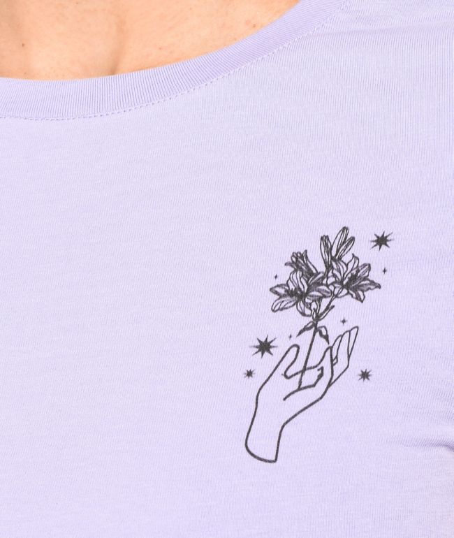 Dravus Bloom Handed Lavender Crop T-Shirt - thumbnail 2