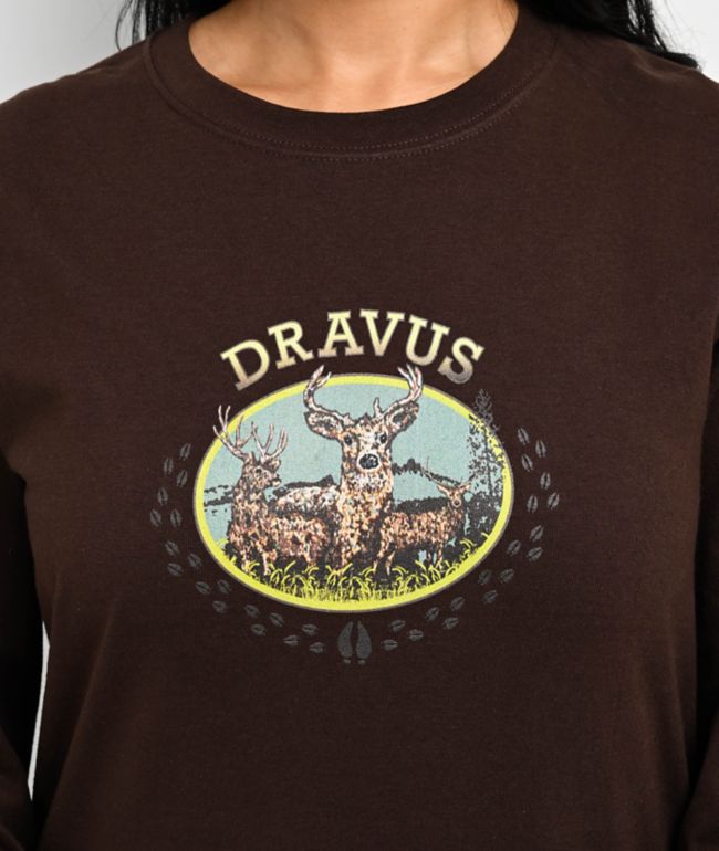 Dravus Deerscape Brown Long Sleeve T-Shirt - thumbnail 3