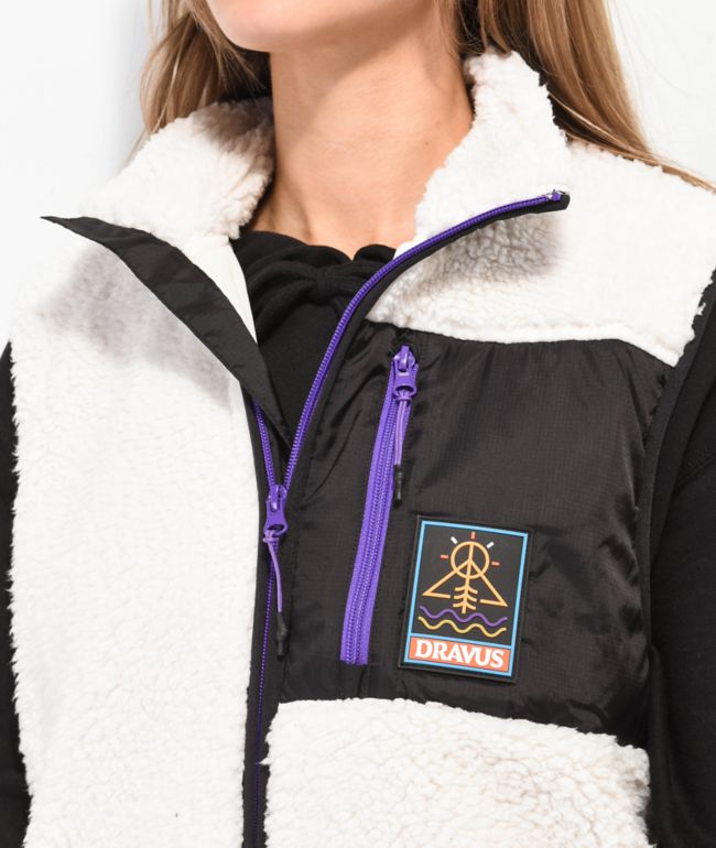 Dravus Marinda Beige Sherpa Vest - thumbnail 3
