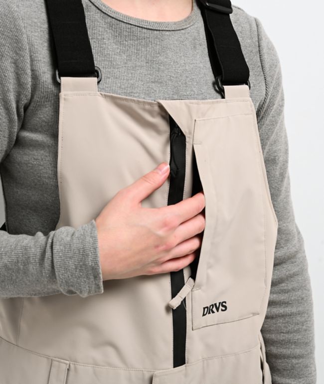 Dravus Rhododendron Khaki 15K Bib Snowboard Pants - thumbnail 3