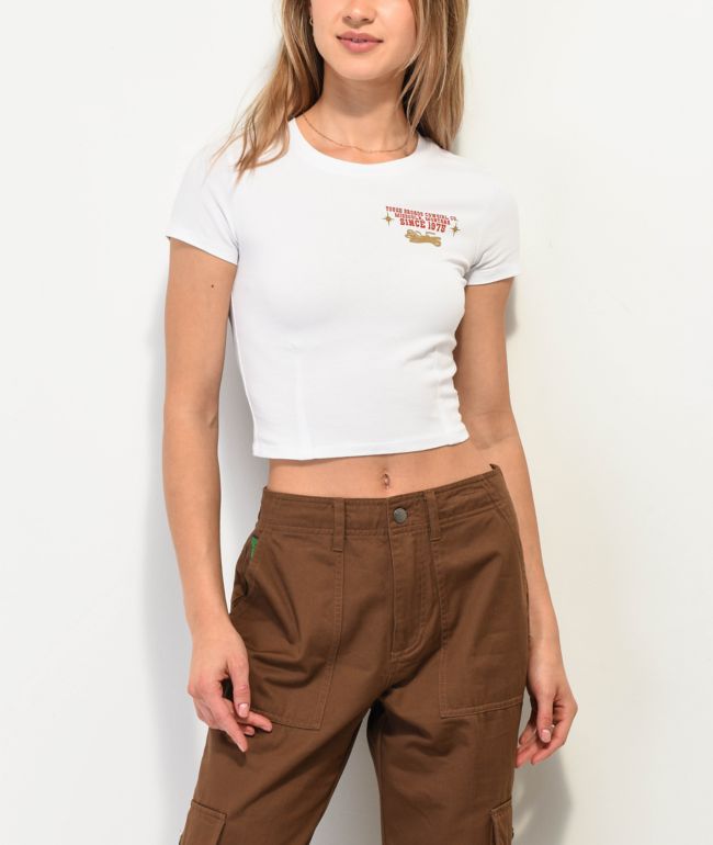 Dravus Tough Broads White Crop T-Shirt - thumbnail 2