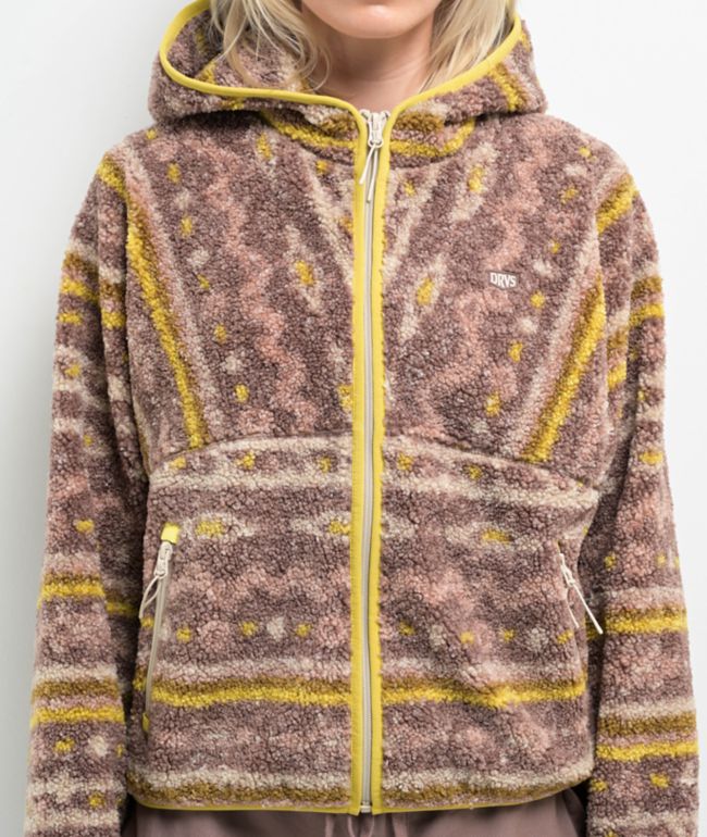 Dravus Vista Brown Sherpa Hoodie - thumbnail 3