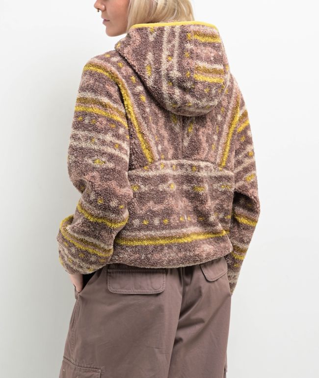 Dravus Vista Brown Sherpa Hoodie - thumbnail 2