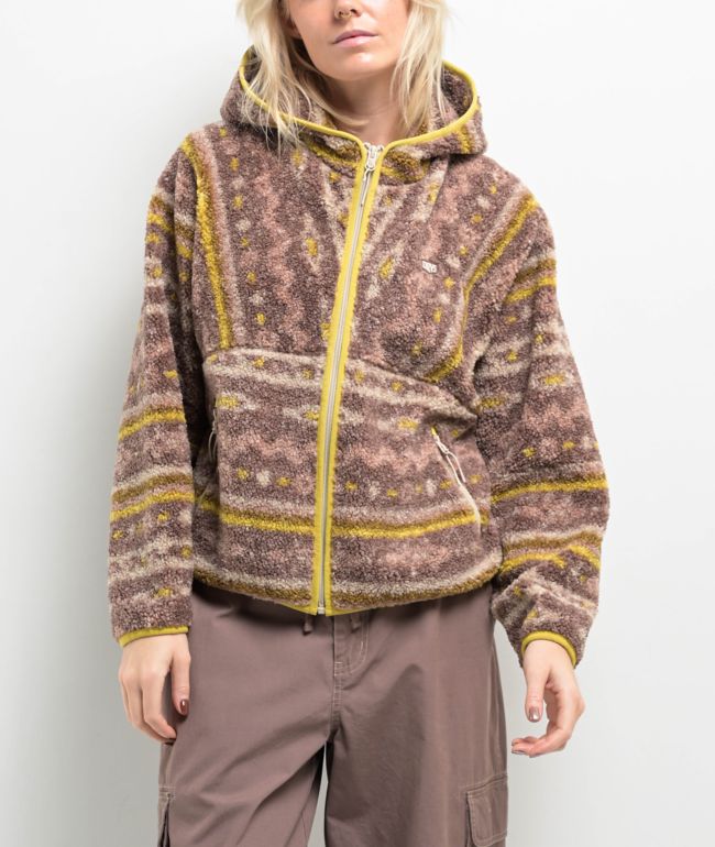 Dravus Vista Brown Sherpa Hoodie