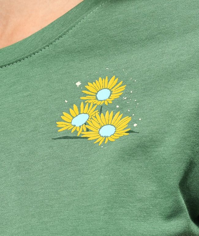 Dravus Yony Heading Nowhere Green Crop T-Shirt - thumbnail 3