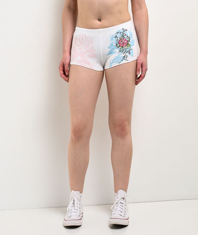 Ed Hardy Blue Leopard  White Micro Shorts - thumbnail 2
