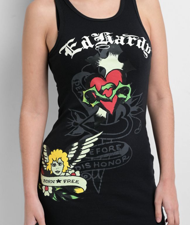Ed Hardy Sacred Heart Black Dress - thumbnail 3