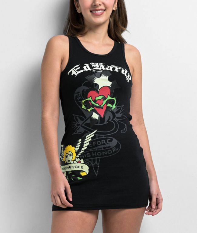 Ed Hardy Sacred Heart Black Dress