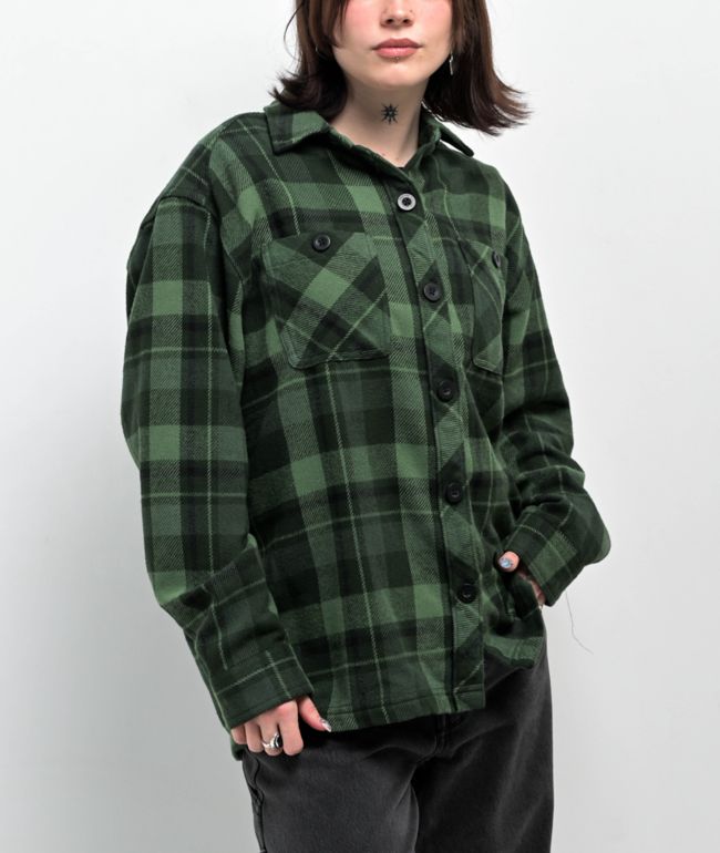 Empyre Akrin Green Plaid Flannel Shirt - thumbnail 3